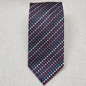 Countess Mara 100% Silk Tie Black Silver and Red